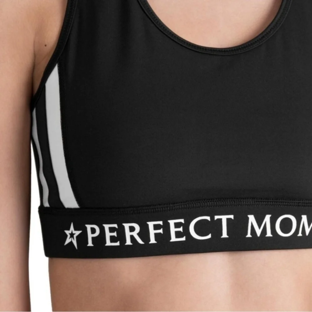 New Perfect Moment Stripes Stars Black/White Sports Bra Medium NWT